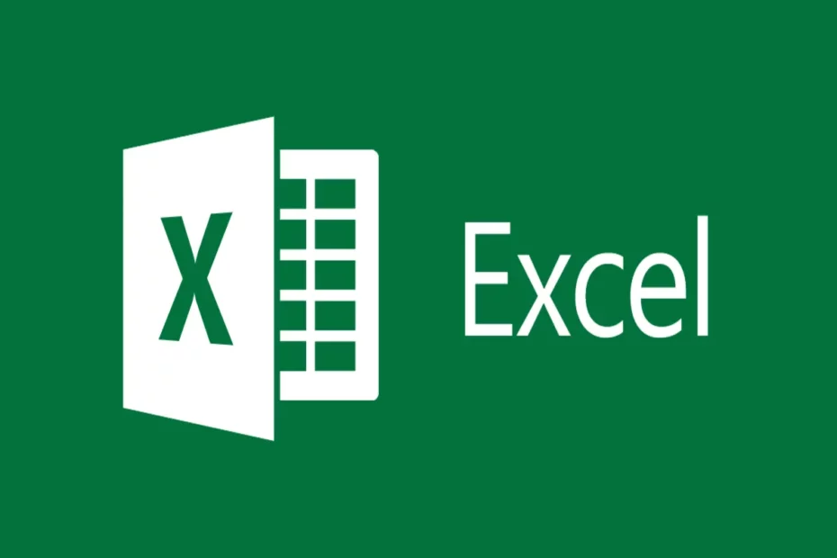 Logo do Microsoft Excel com um "X" branco em um ícone que lembra uma planilha, seguido do texto "Excel" em branco, tudo sobre um fundo verde característico do programa.